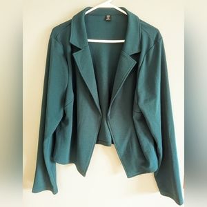 Shein Curve Open Front Blazer Emerald